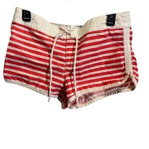J.Crew Womens Red & White Stripe Board Shorts Size 4